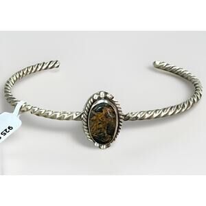 Blackjack Turquoise Cuff Bracelet Sterling Silver Southwestern Native Style